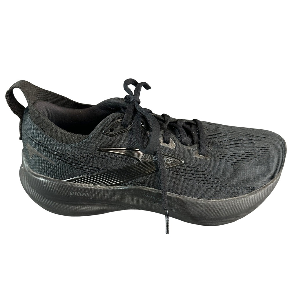 Brooks Glycerin 22 Triple Black Running Shoes Womens 7 Mesh Sneakers